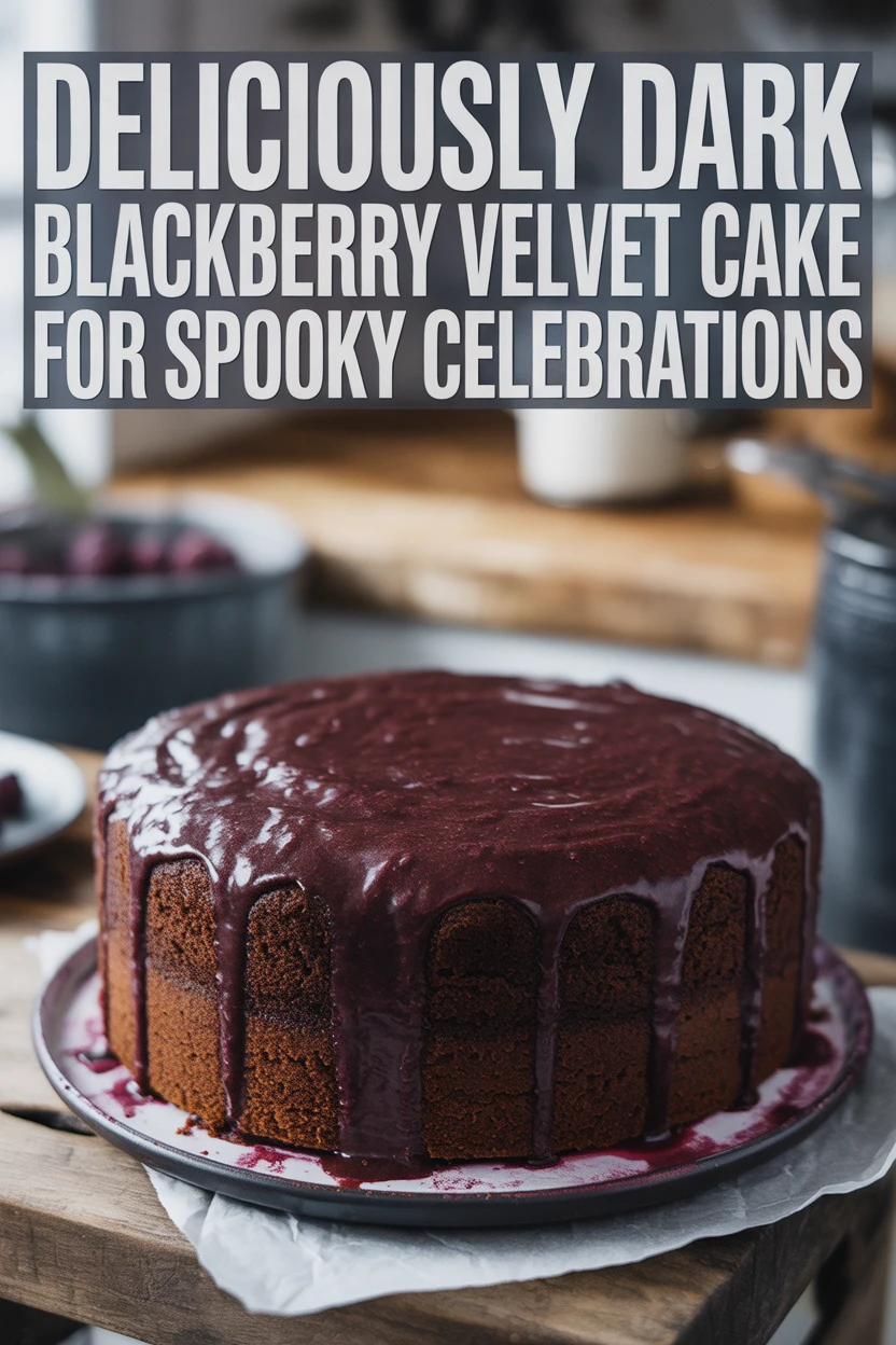 Deliciously Dark Blackberry Velvet Cake for Spooky Celebrations