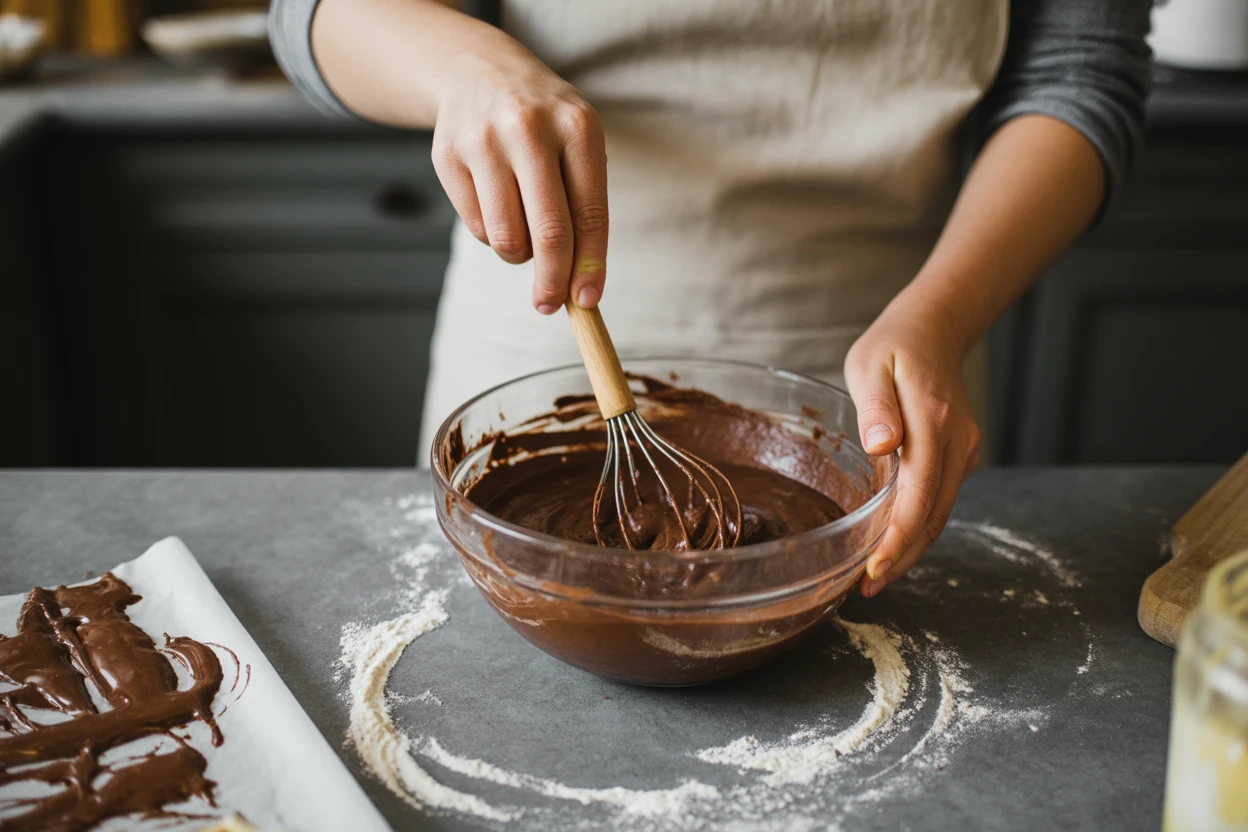 Chocolate Almond Caramel Layer Cake