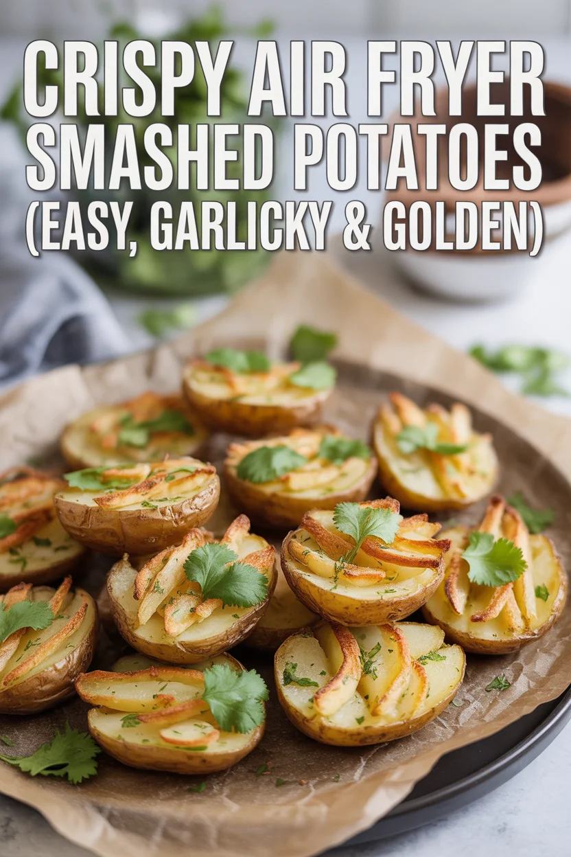Crispy Air Fryer Smashed Potatoes (Easy, Garlicky & Golden)