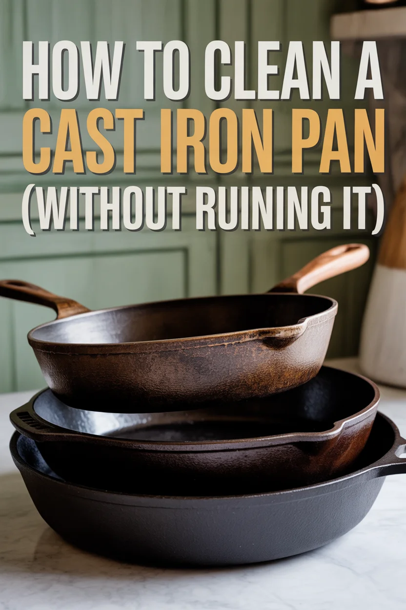 how to clean a cast iron pan