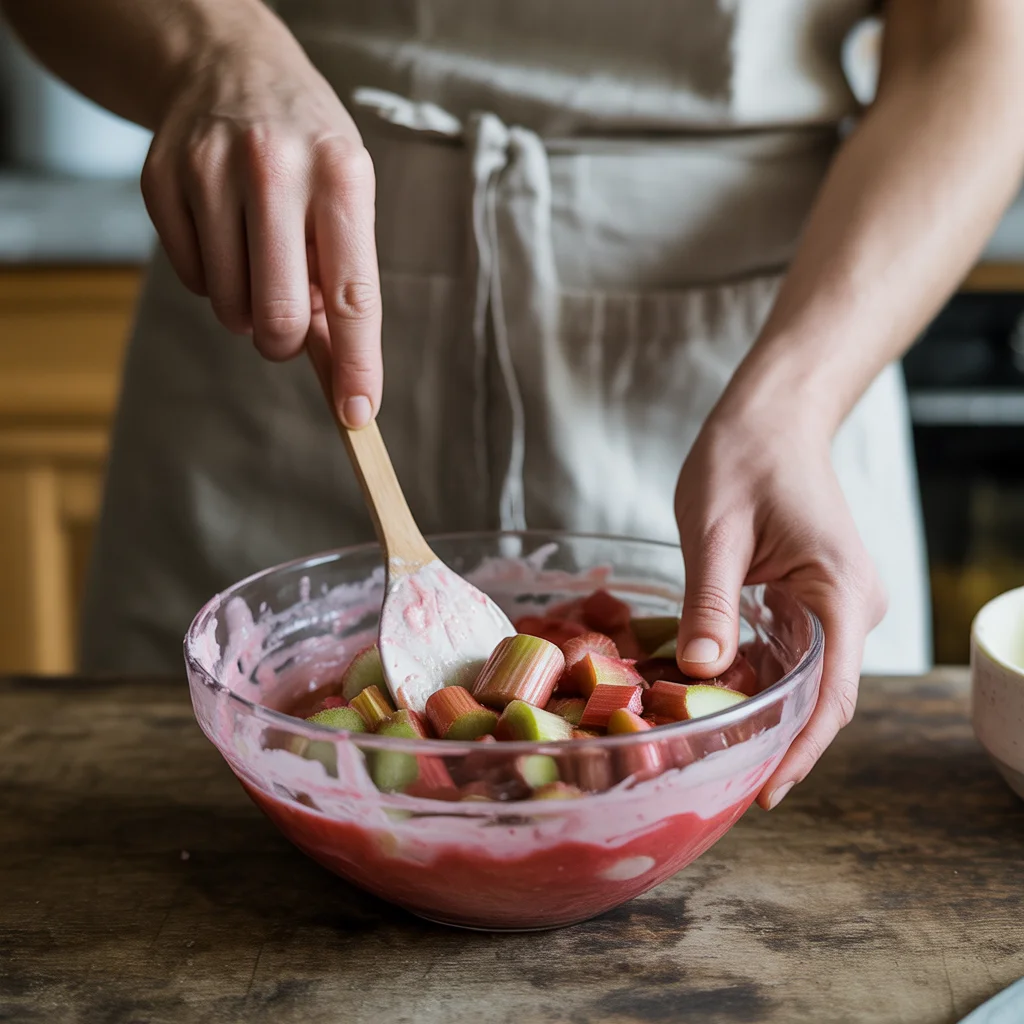 Homemade Rhubarb Custard Bars Delight