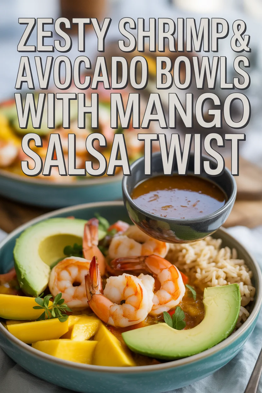 Shrimp and Avocado Bowls with Mango Salsa & Lime-Chili Sauce