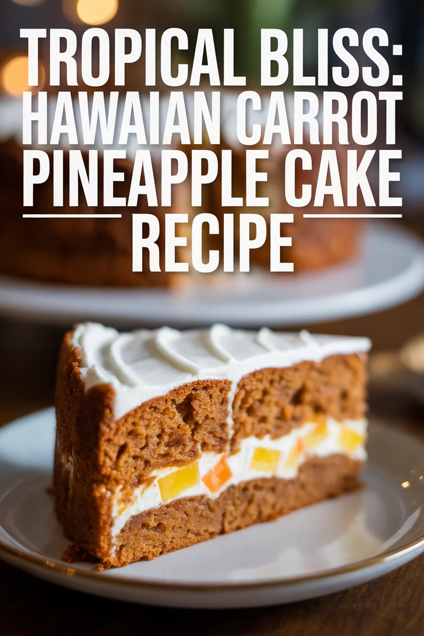 Tropical Bliss: Hawaiian Carrot Pineapple Cake Recipe