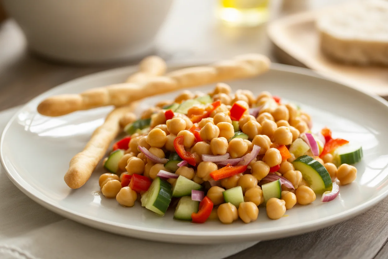 Ensalada de Garbanzos Fresca y Deliciosa en Minutos
