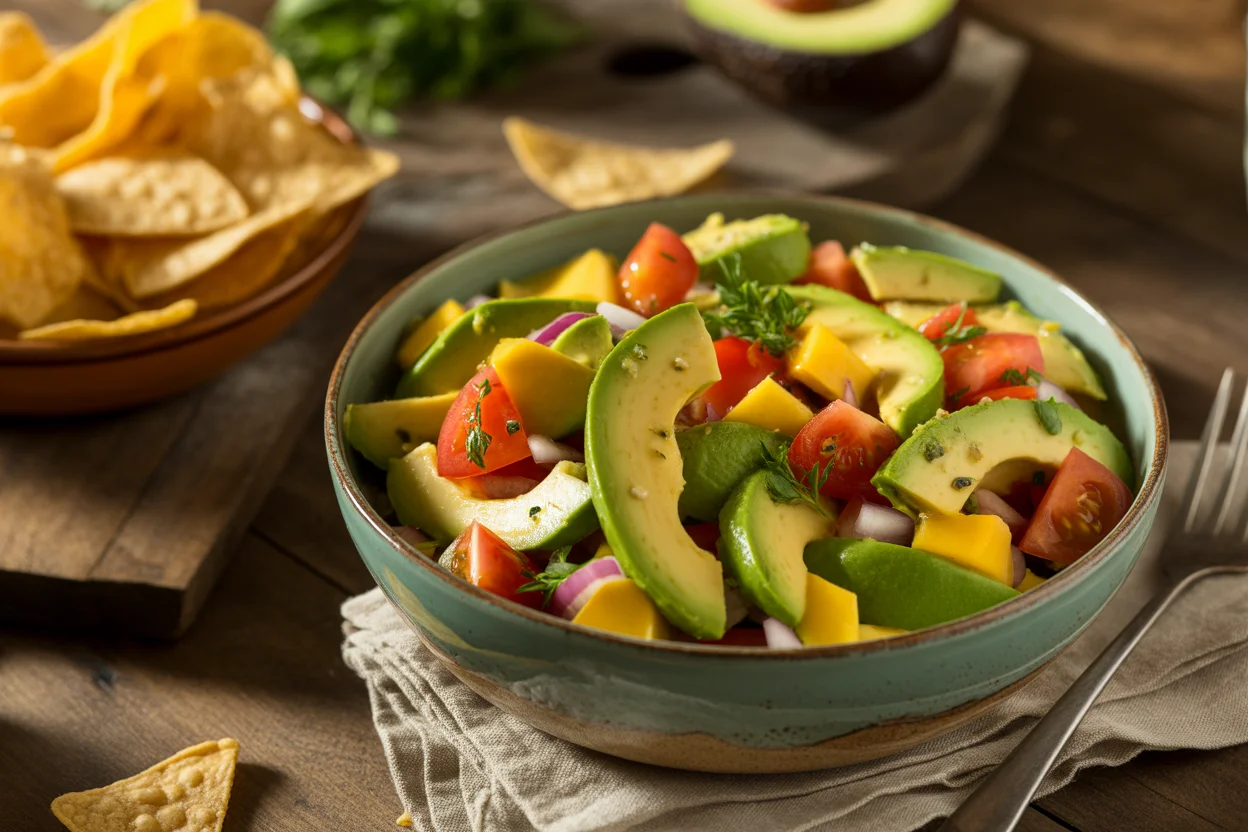 Ensalada de mango, aguacate y salmón