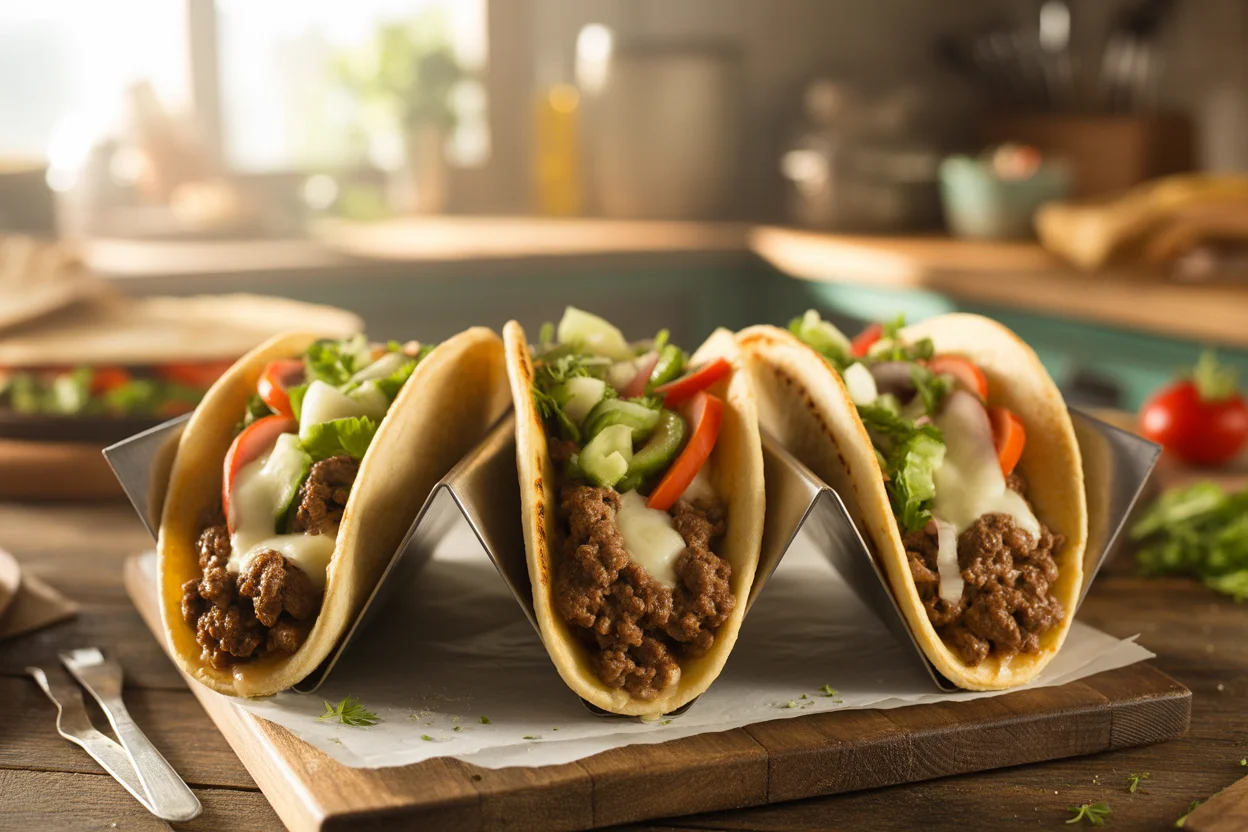 Mouthwatering Philly Cheesesteak Smash Burger Tacos You’ll Love!