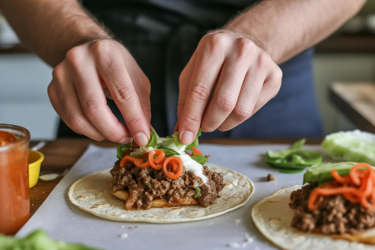 Philly Cheesesteak Smash Burger Tacos