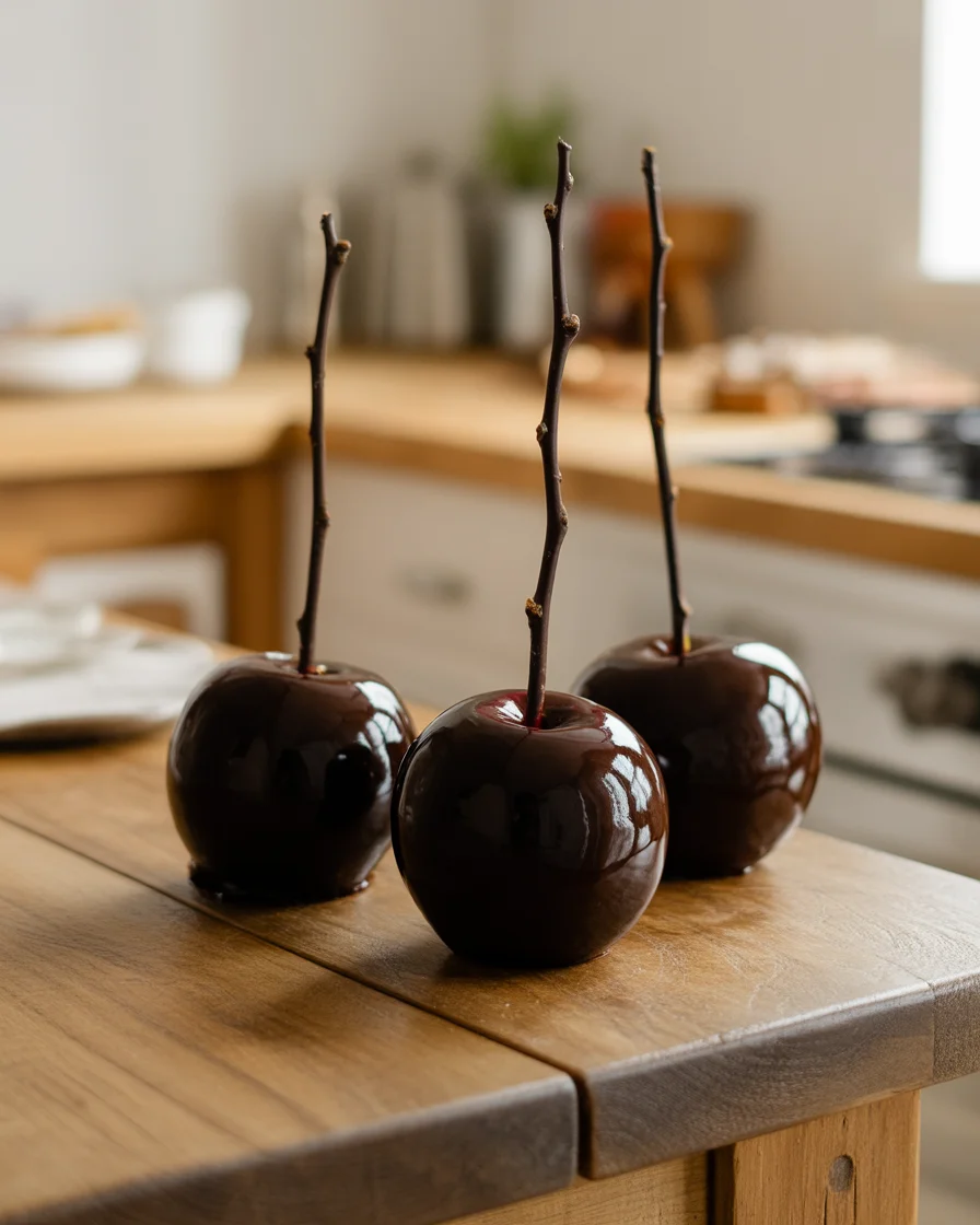 Black Poison Swirl Candy Apples