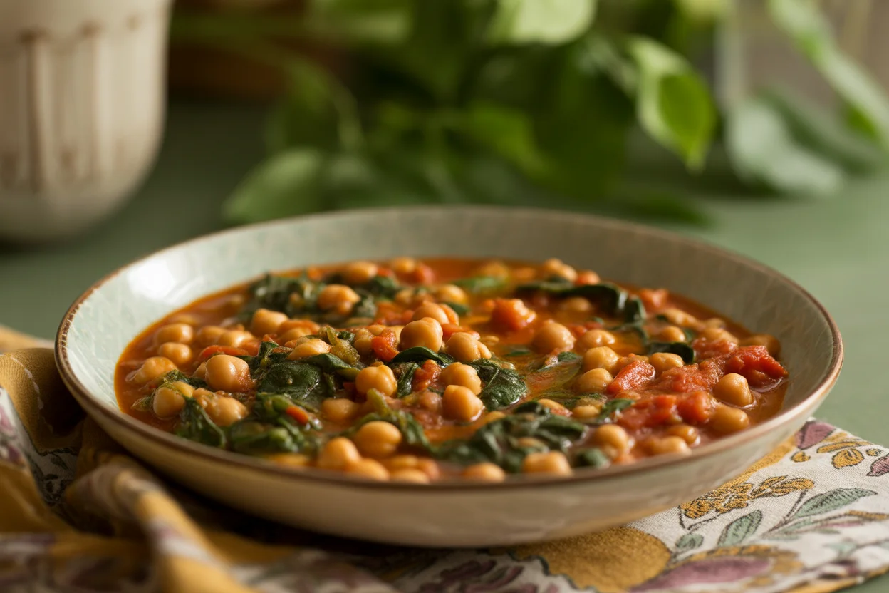 Garbanzos con Espinacas y Tomate