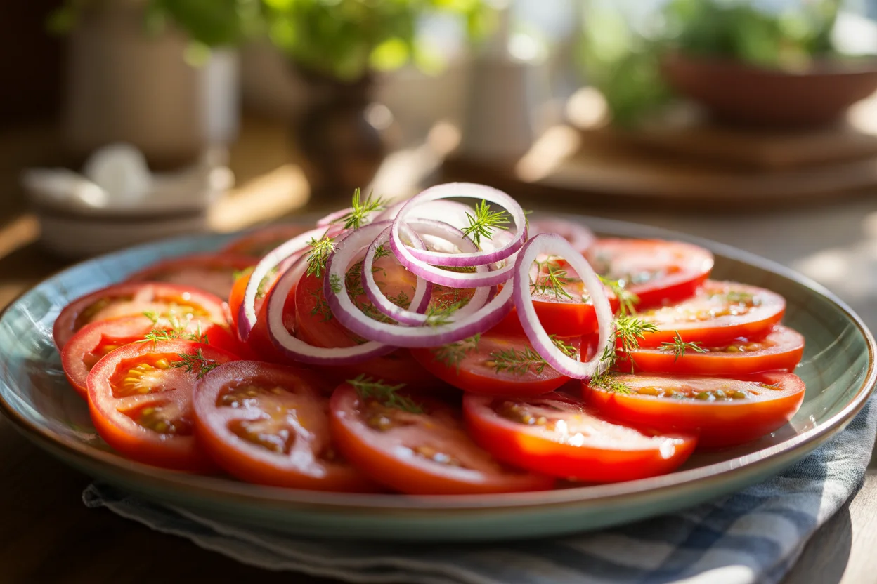 Ensalada de tomate y cebolla
