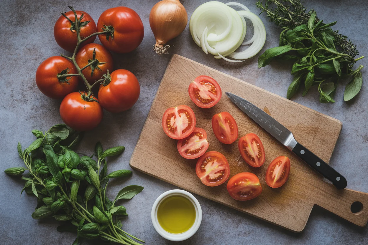 Ensalada de tomate y cebolla
