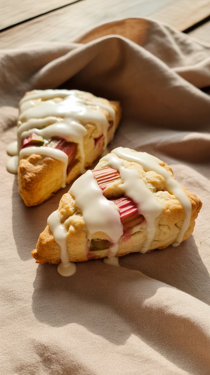 Ridiculously Easy Lemon Rhubarb Scones