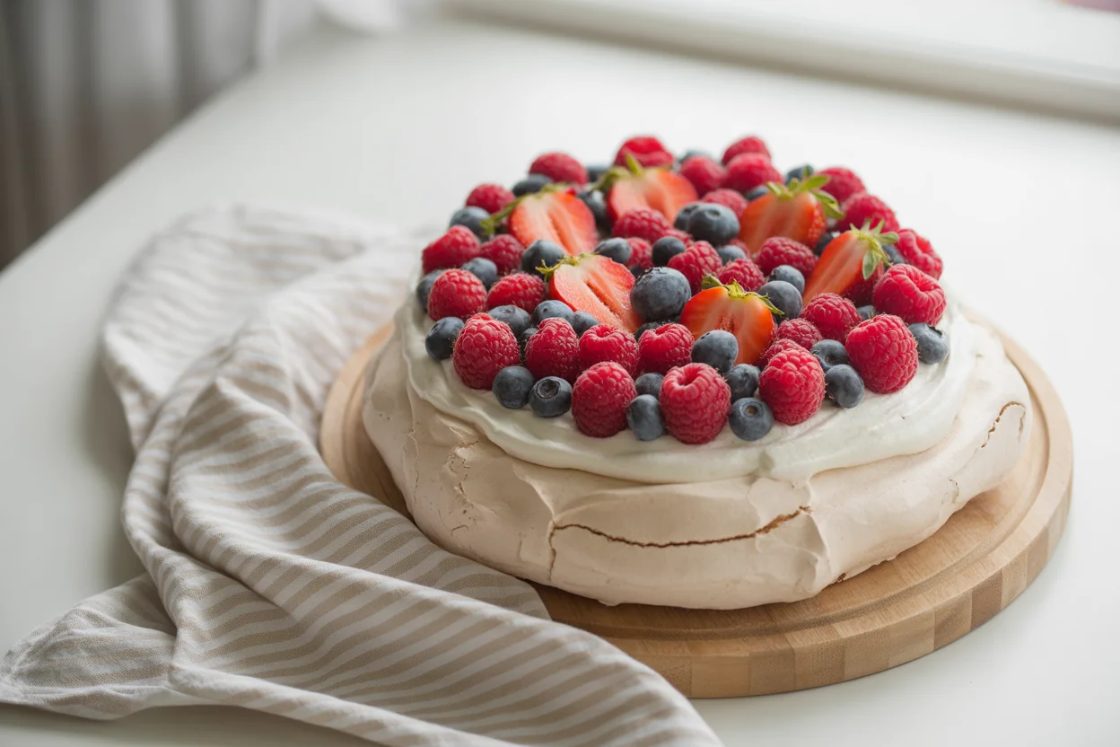 Delicious Pavlova with Red Fruits: A Simple & Fun Recipe!