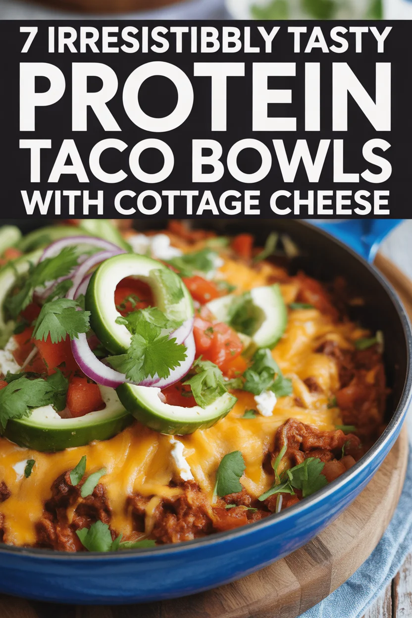 Protein taco bowl with cottage cheese