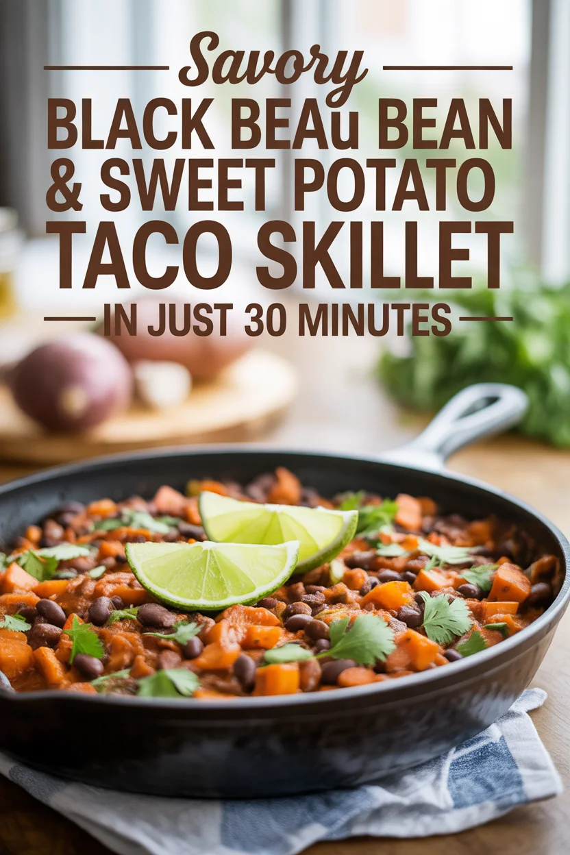 black bean sweet potato taco skillet