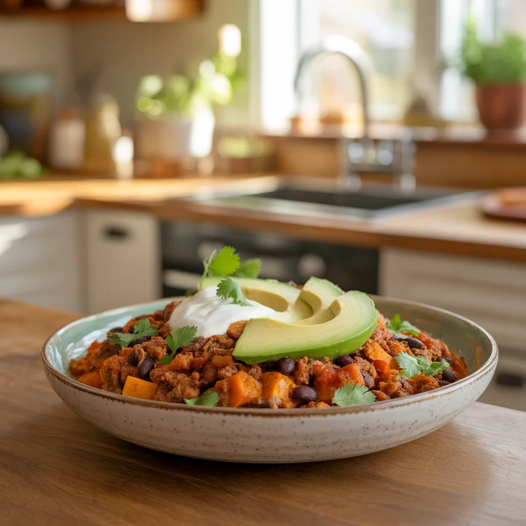 black bean sweet potato taco skillet