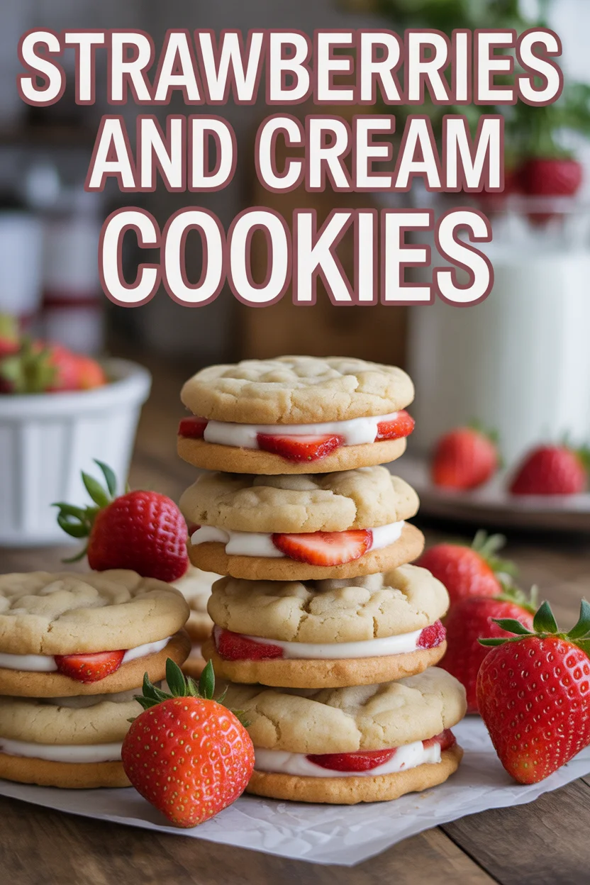 strawberries and cream cookies