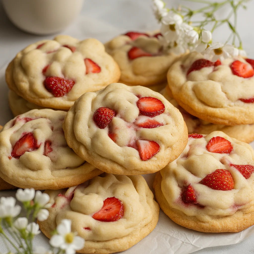 strawberries and cream cookies