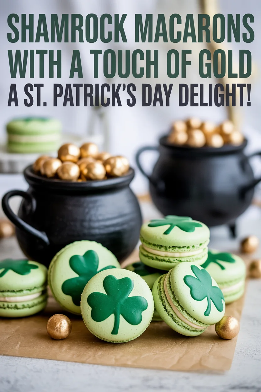 shamrock macarons gold macarons st patricks macarons recipe