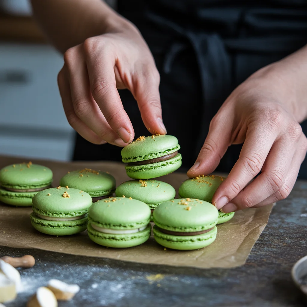 Shamrock Macarons with a Touch of Gold – A St. Patrick’s Day Delight!