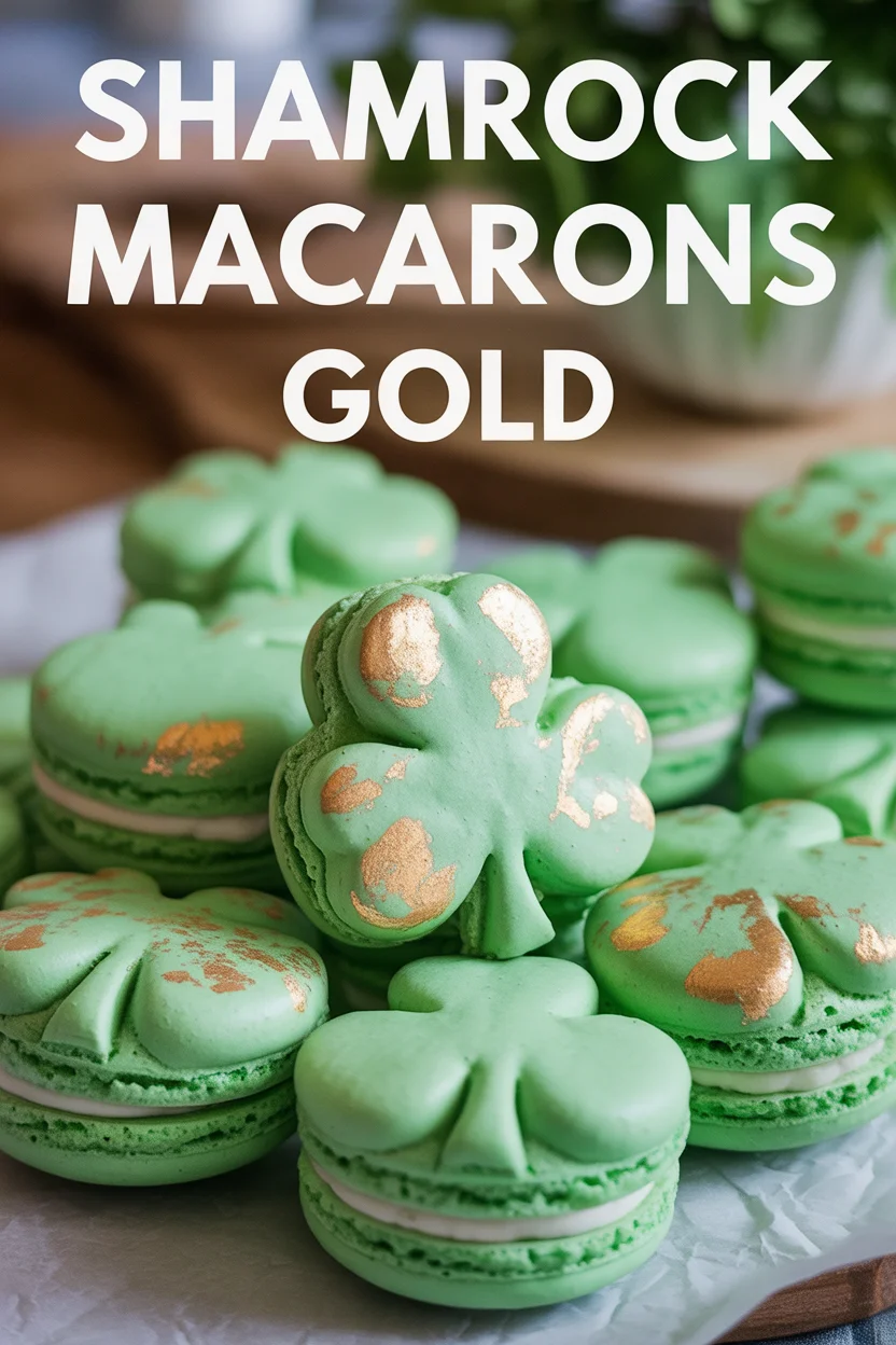 shamrock macarons gold