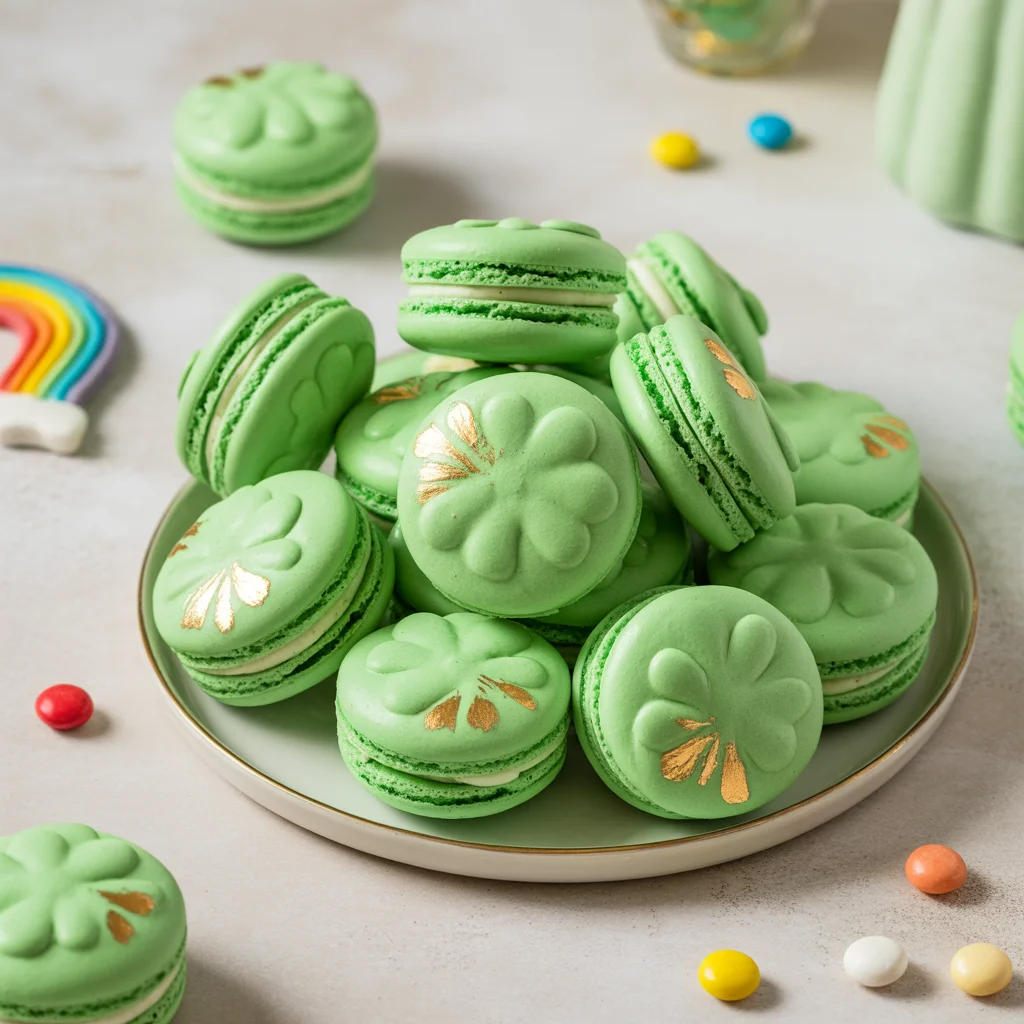 shamrock macarons gold