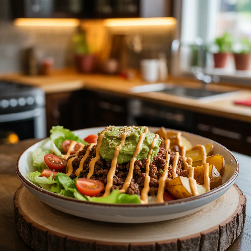 recipe for big mac in a bowl