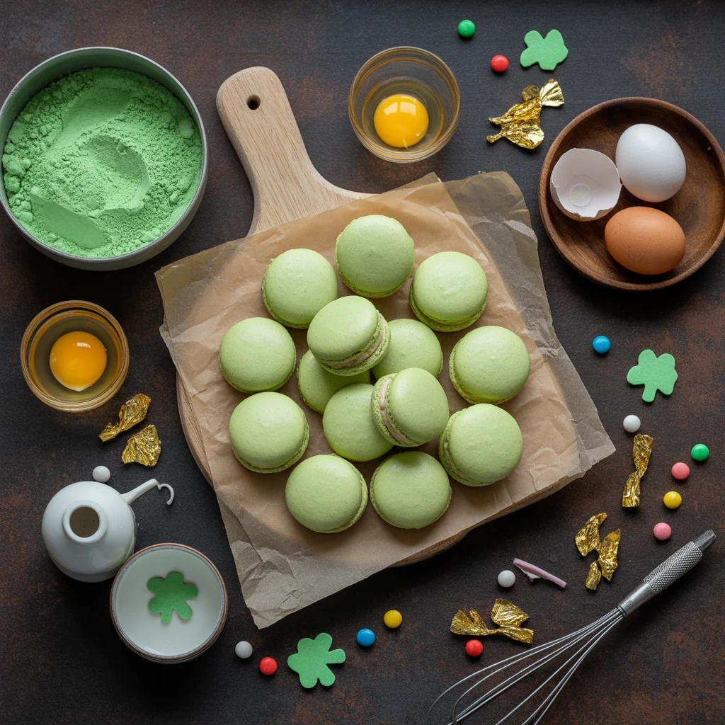 shamrock macarons gold