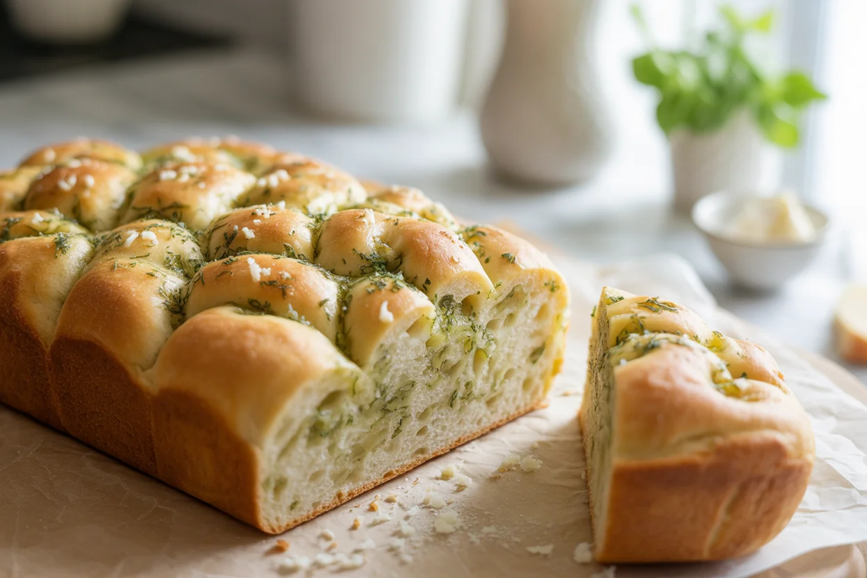 Garlic and herb focaccia bread