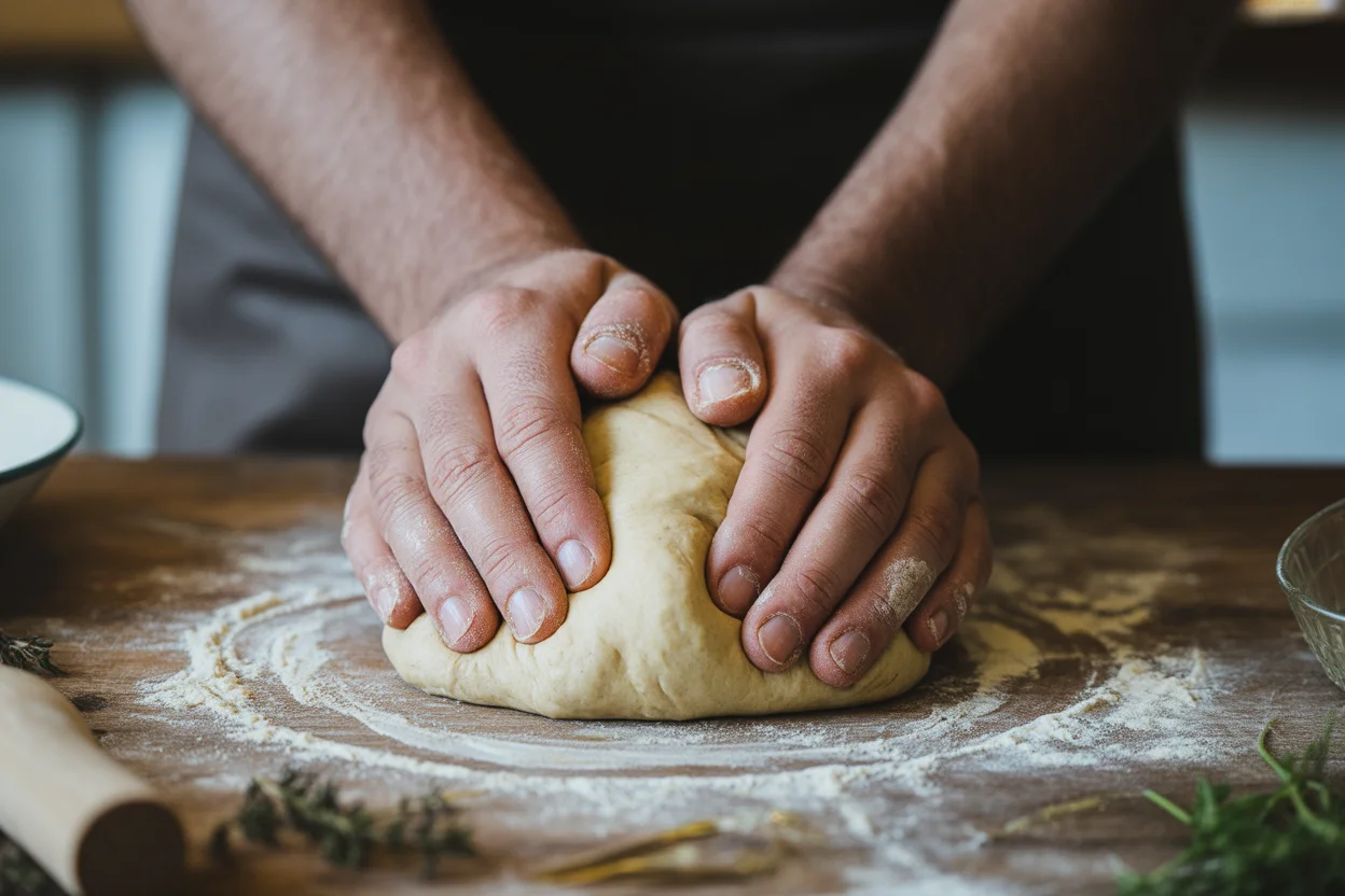 Garlic and herb focaccia bread