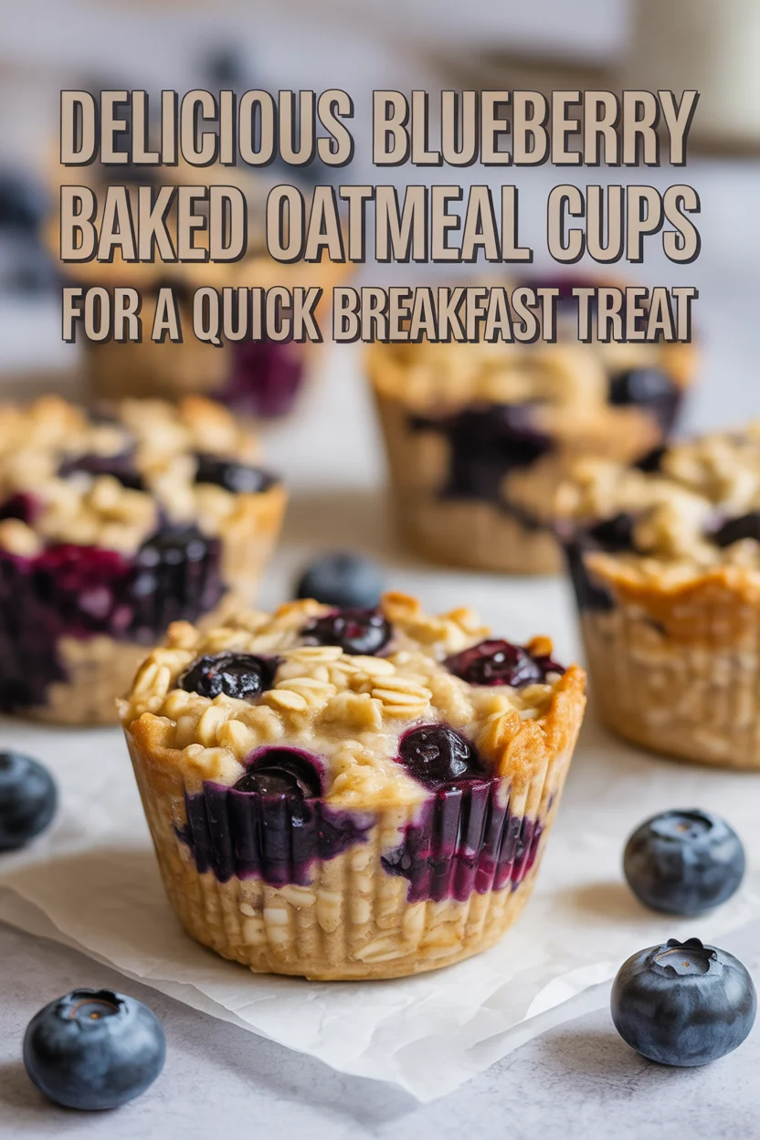 baked oatmeal cups with blueberries