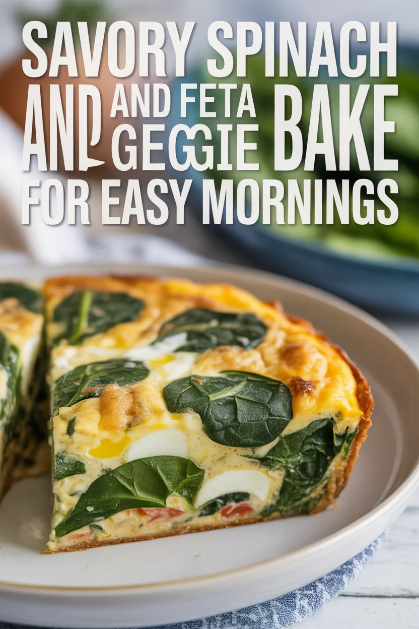 veggie egg bake with spinach and feta
