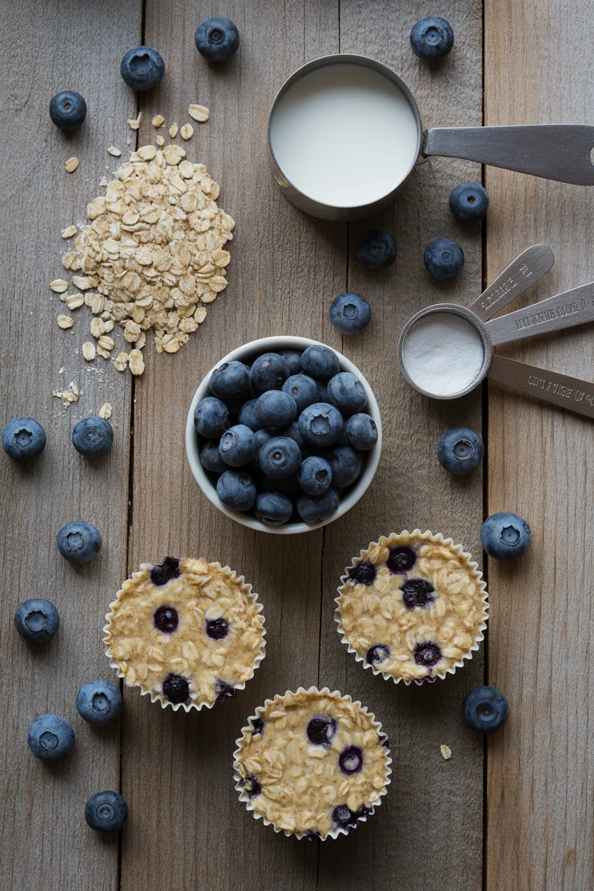 baked oatmeal cups with blueberries