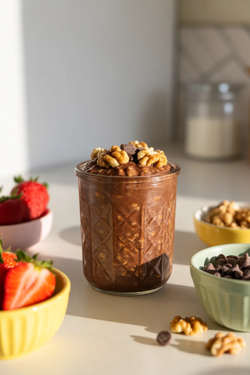 Decadent Brownie Batter Protein Overnight Oats You’ll Love
