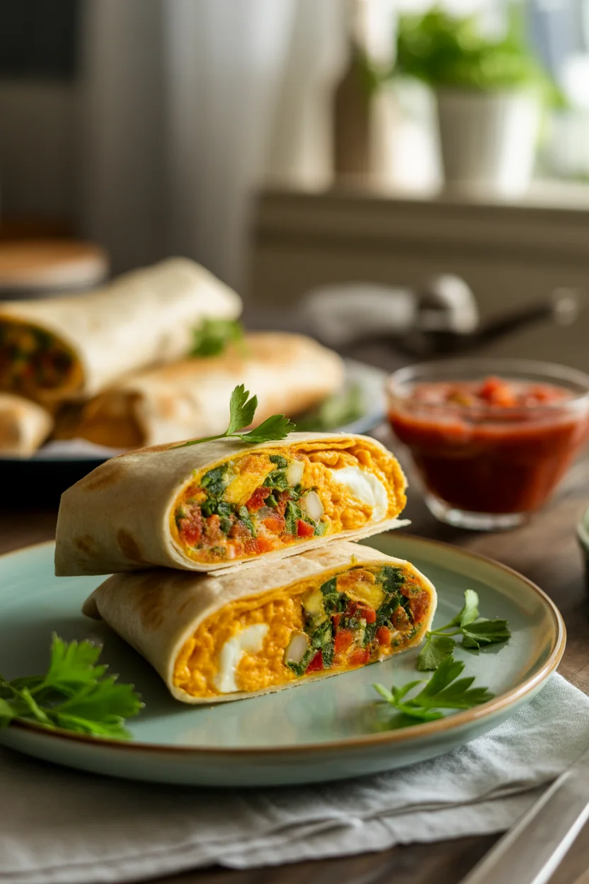 sweet potato omelet wrap breakfast