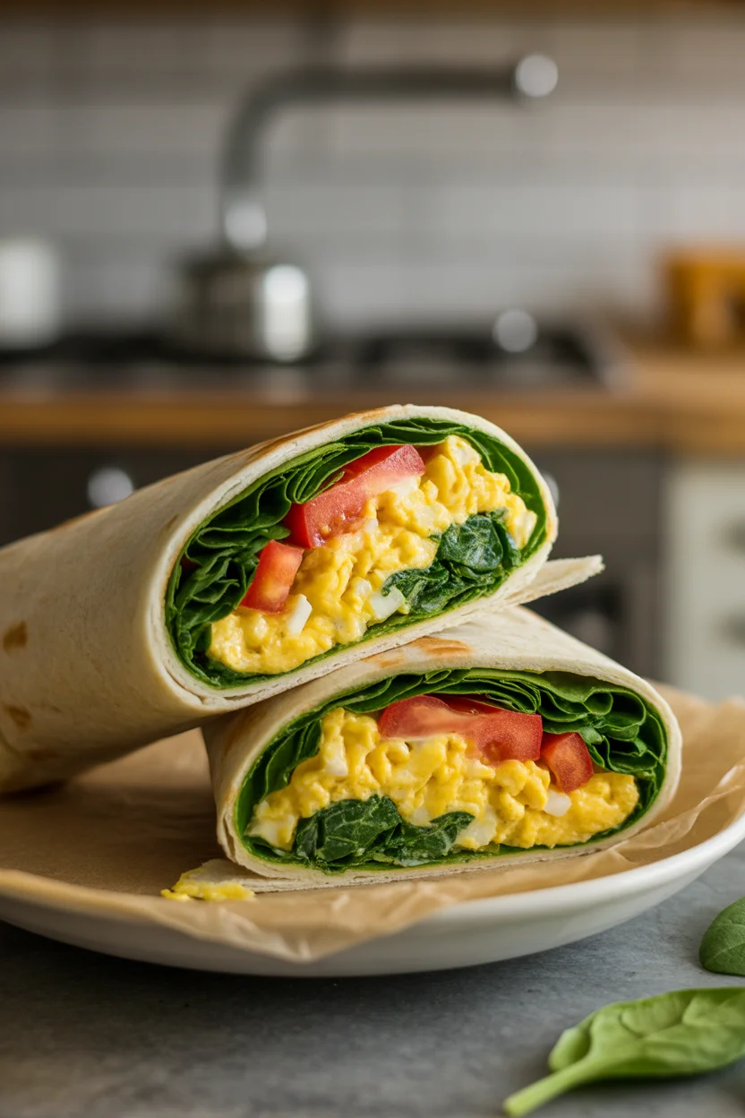 spinach feta breakfast wrap