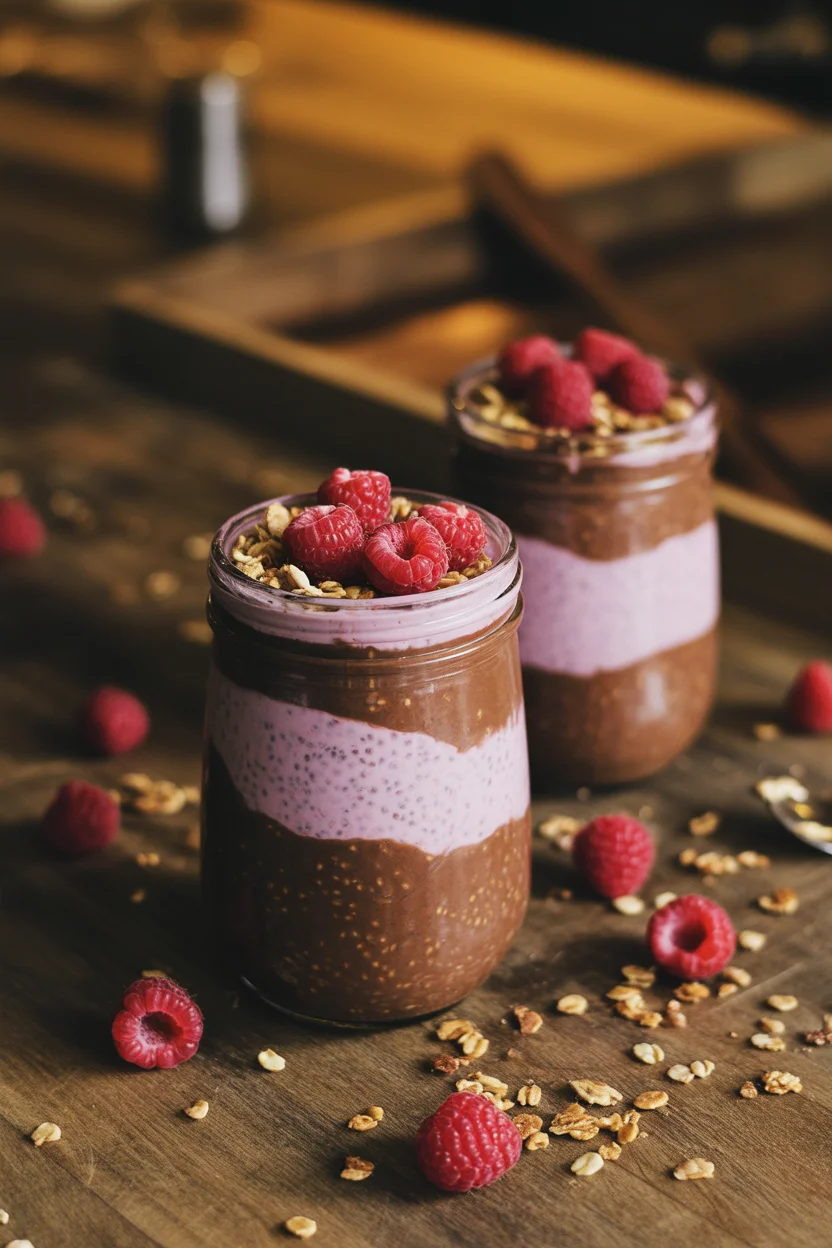 chocolate chia seed pudding parfait