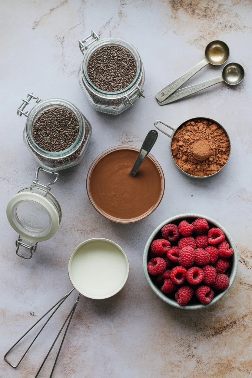chocolate chia seed pudding parfait