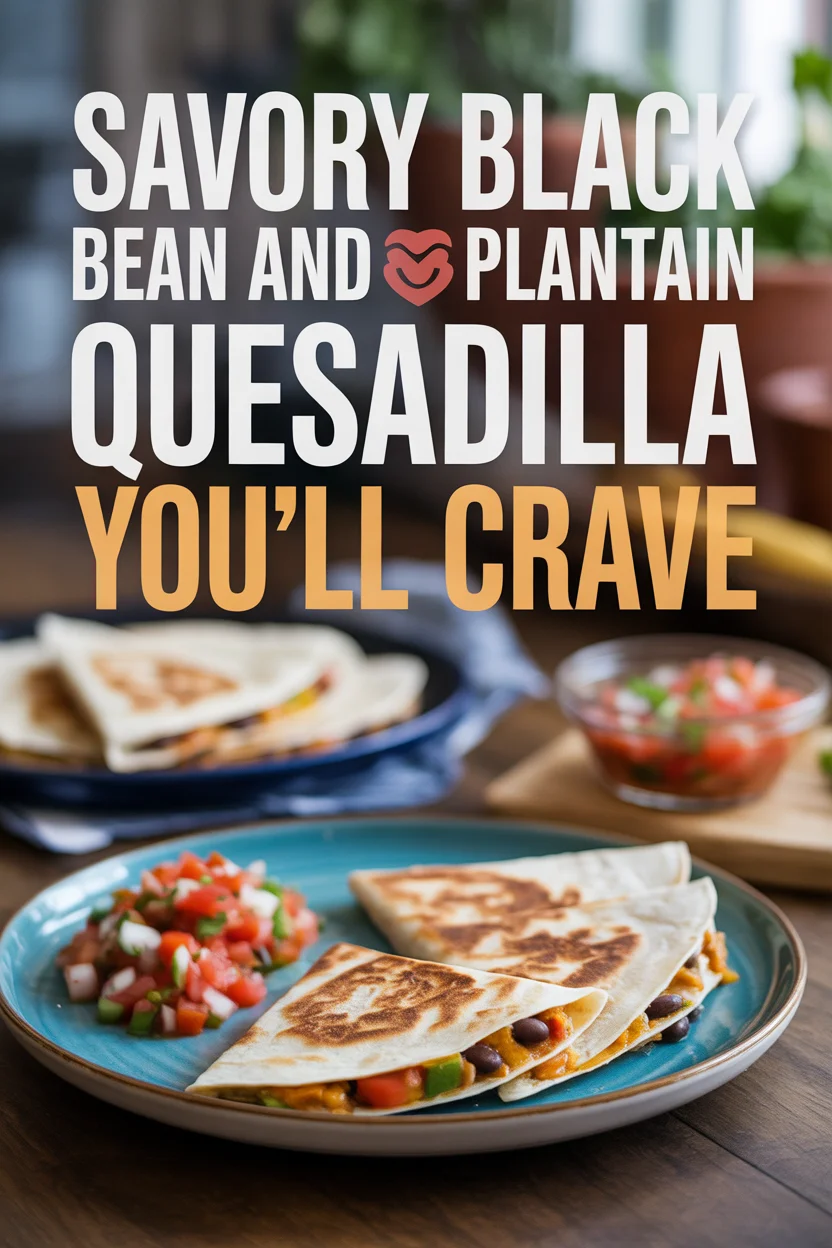 black bean plantain quesadilla