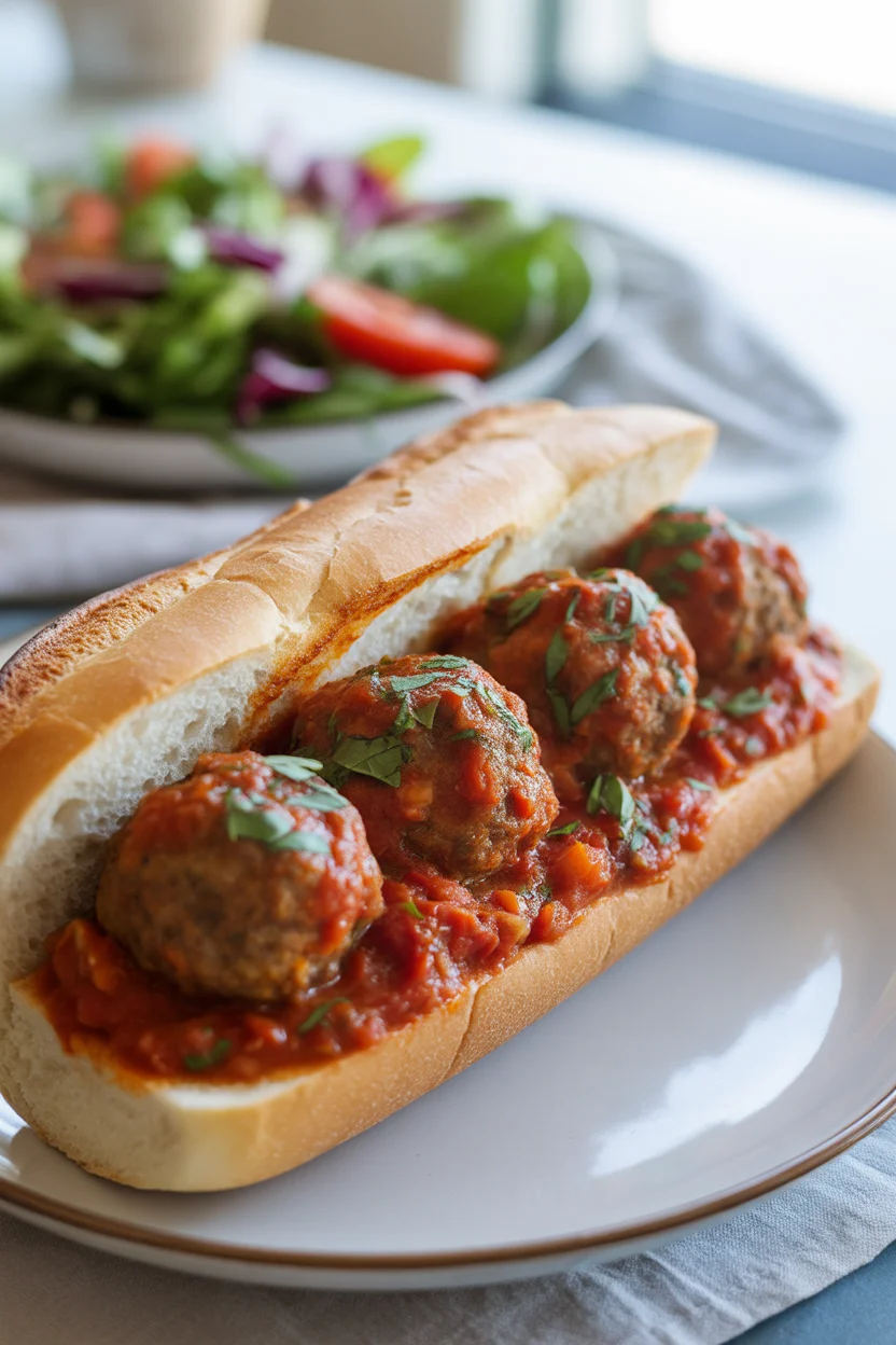 zucchini turkey meatball sub sandwiches