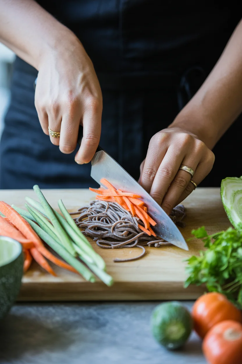 Thai peanut soba noodle salad