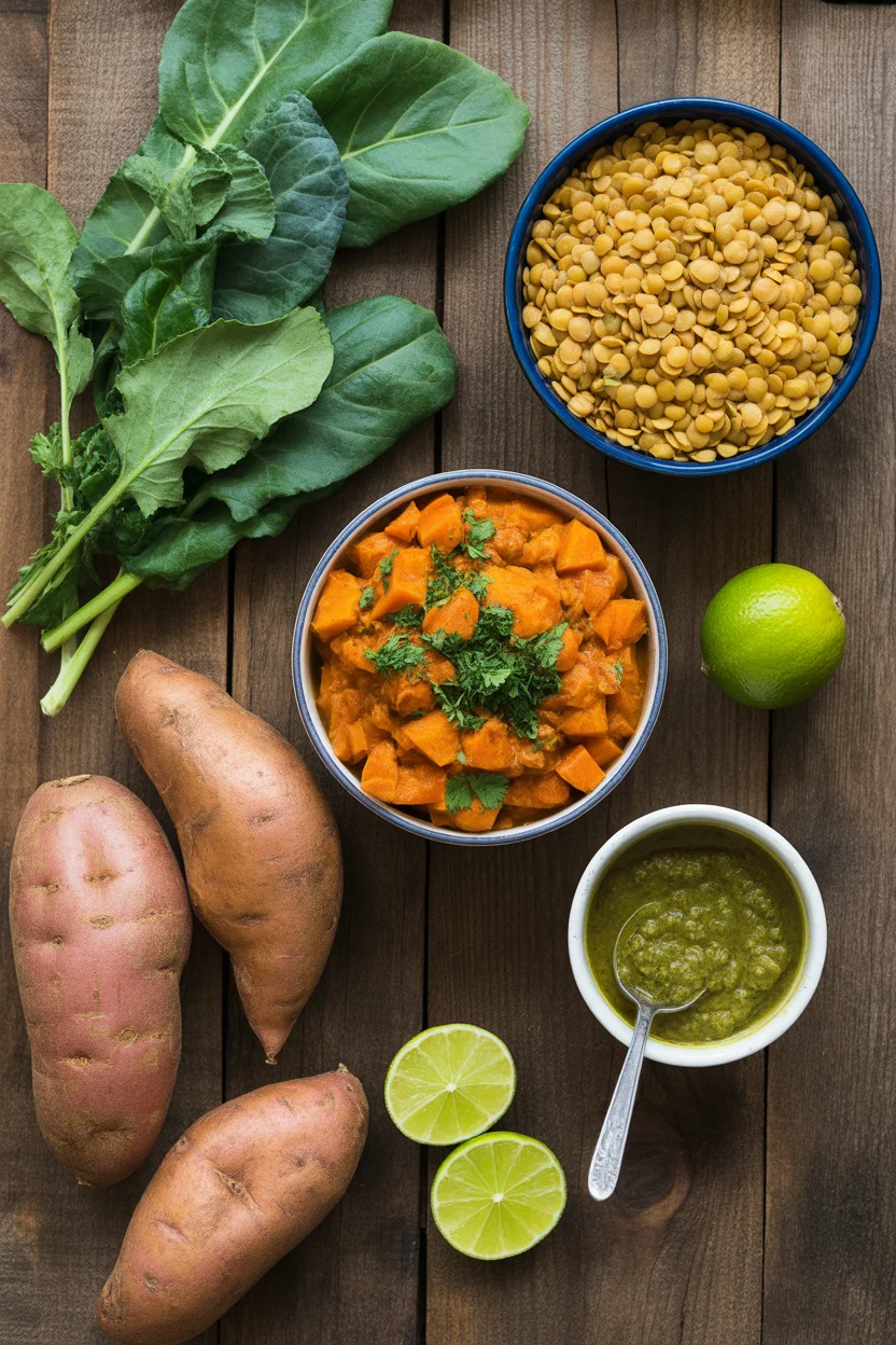 Delicious Vegan Lentil Sweet Potato Curry Bowl Recipe