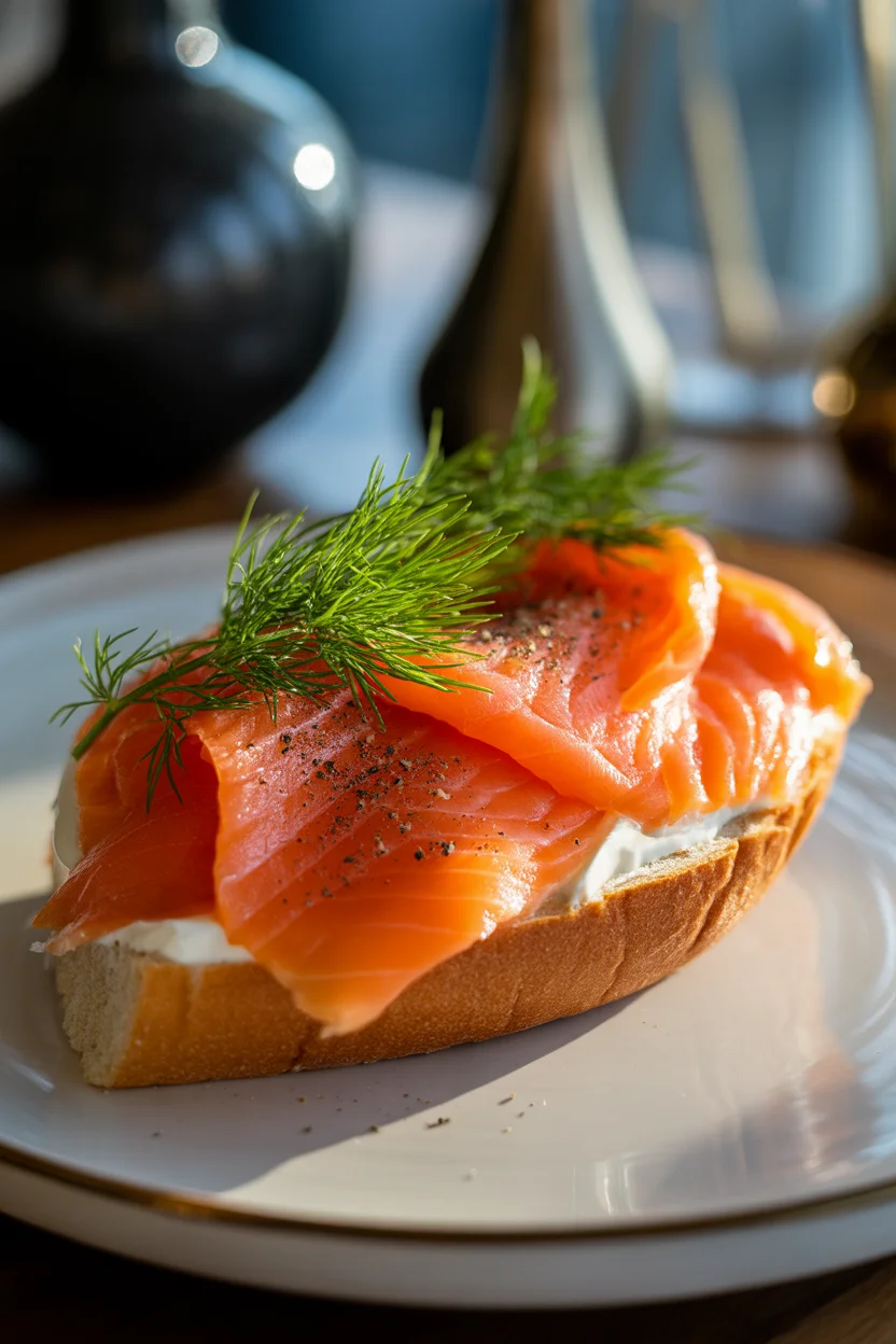 smoked salmon cream cheese croissant
