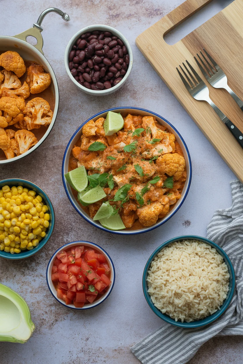 buffalo cauliflower taco bowl