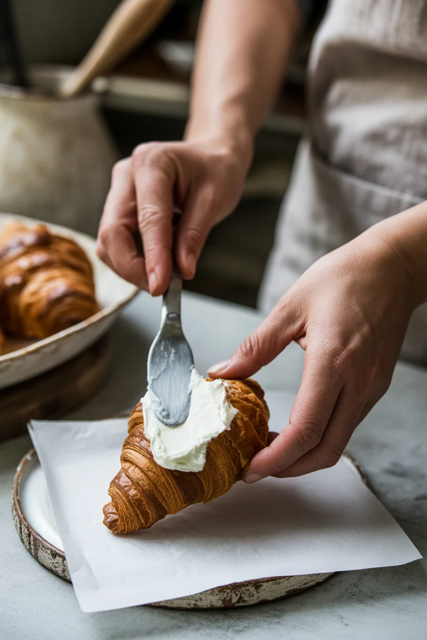 smoked salmon cream cheese croissant