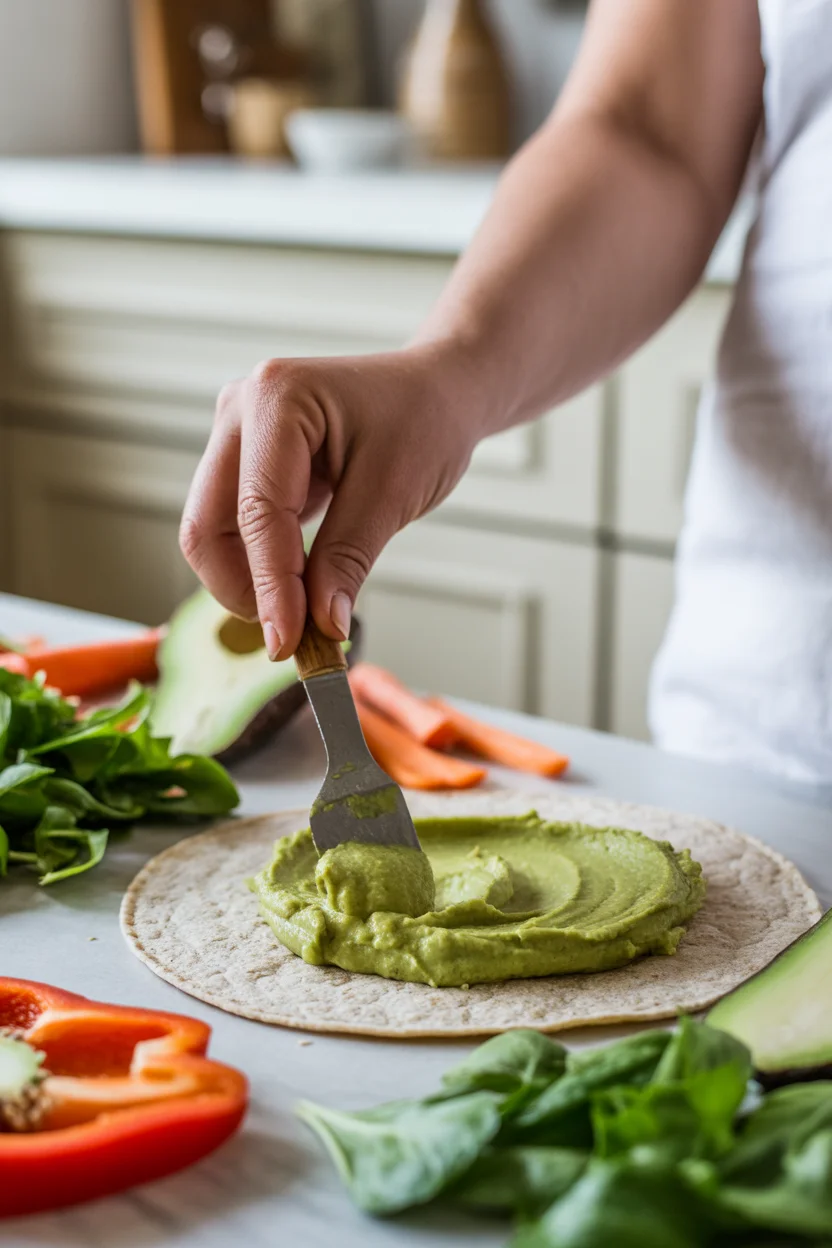 avocado hummus veggie wrap