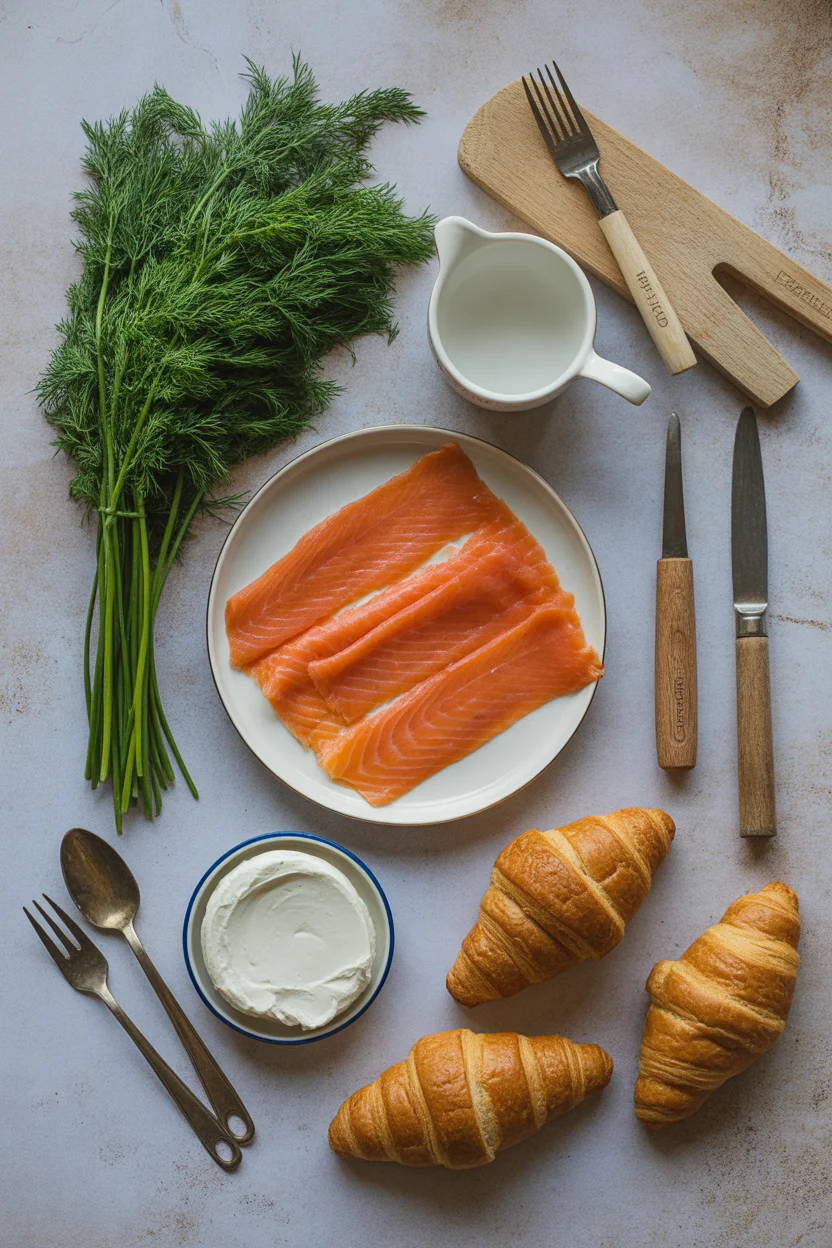 smoked salmon cream cheese croissant