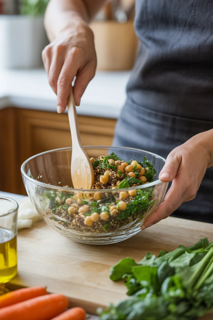 quinoa kale chickpea power salad