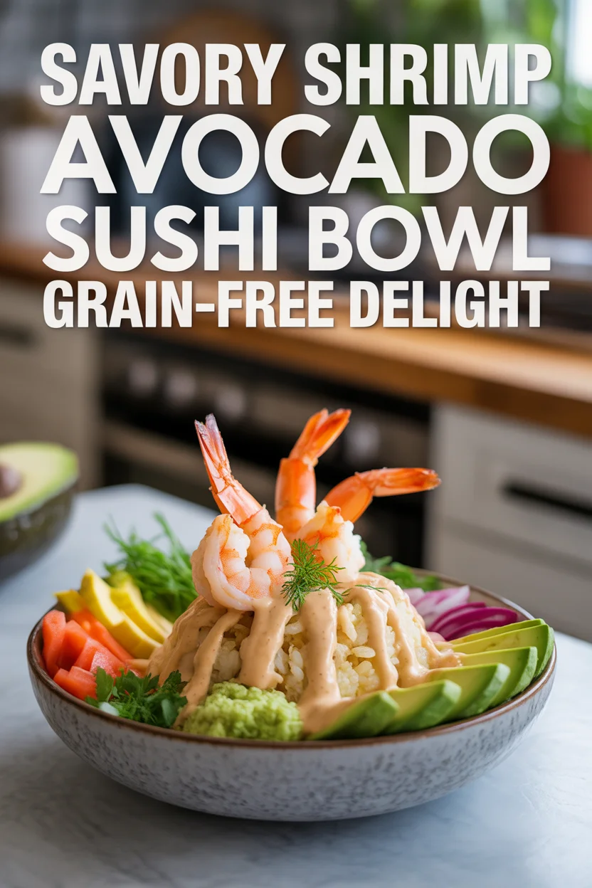 shrimp avocado grain-free sushi bowl