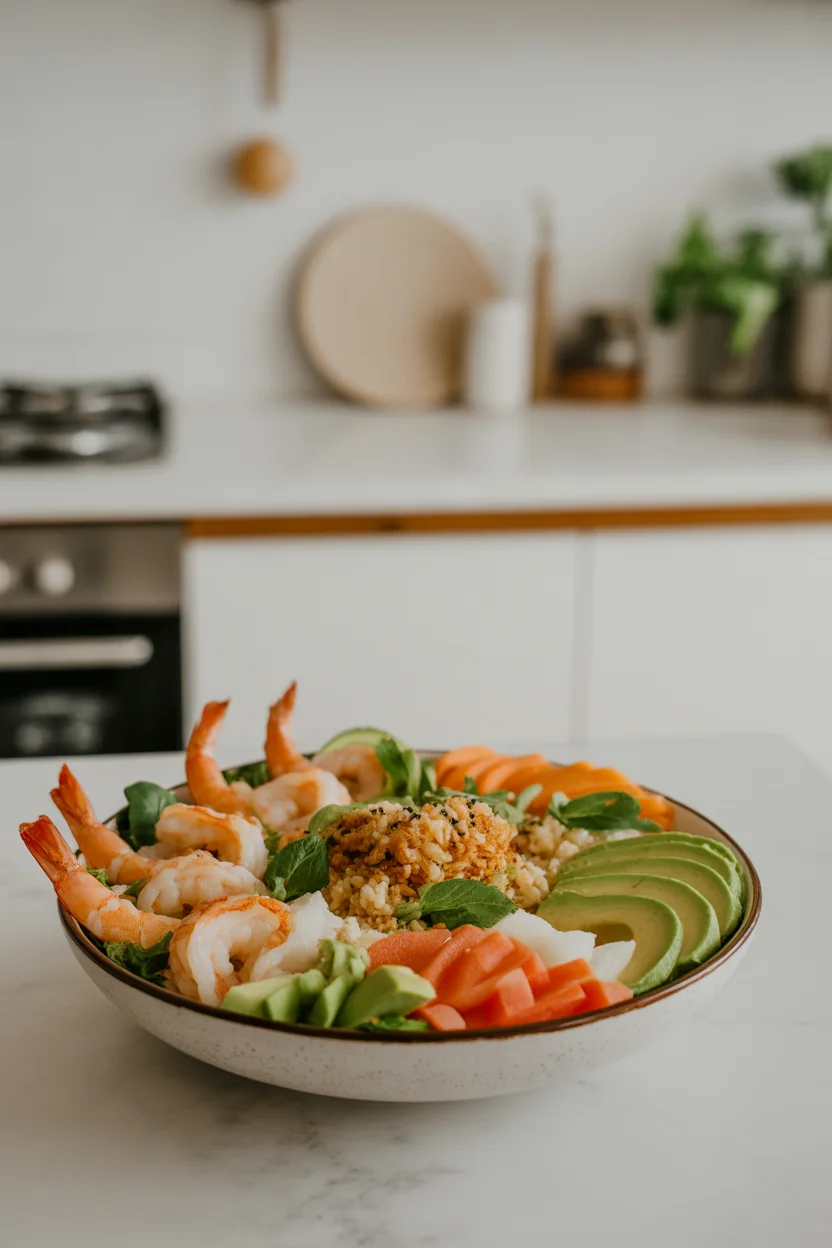 shrimp avocado grain-free sushi bowl